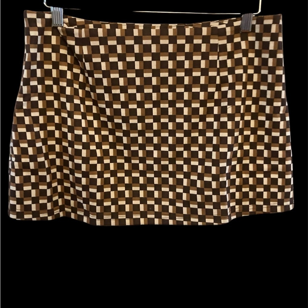 Cider Brown Op-Art Mini Skort NWT